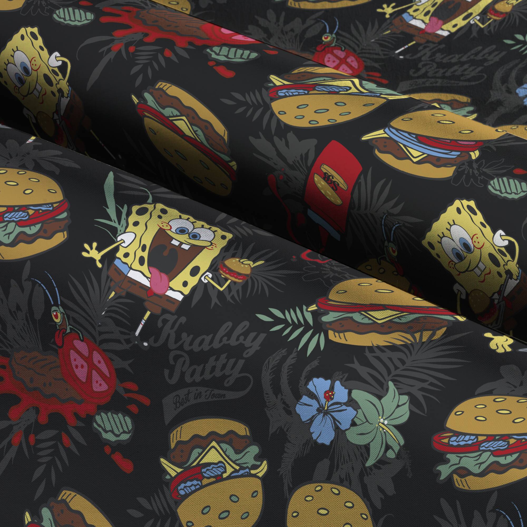 Nickelodeon SpongeBob & Plankton Patties Cotton Fabric